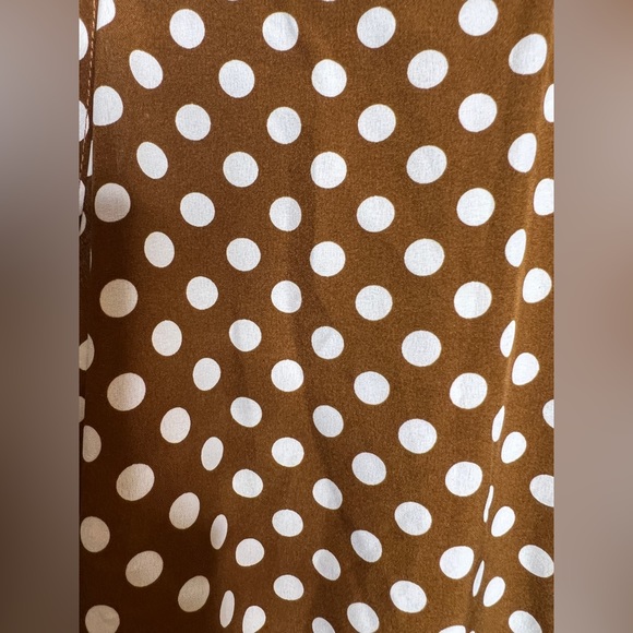 🤎 NWT! Brown White Polka Dot Asymmetrical Dress - Picture 4 of 8